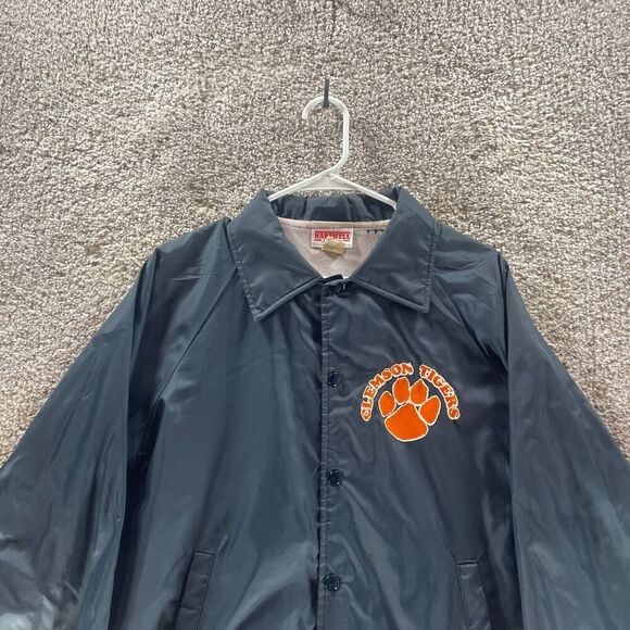 Vintage 70s Clemson Tigers Jacket Mens Medium Blue Hartwell Made In USA NCAA - Picture 4 of 13